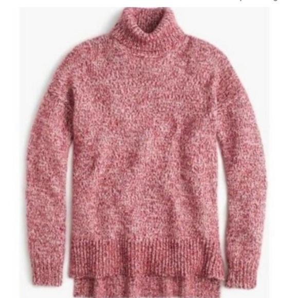 J. CREW Wool Mohair Turtleneck PinkMarled Knit Sweater